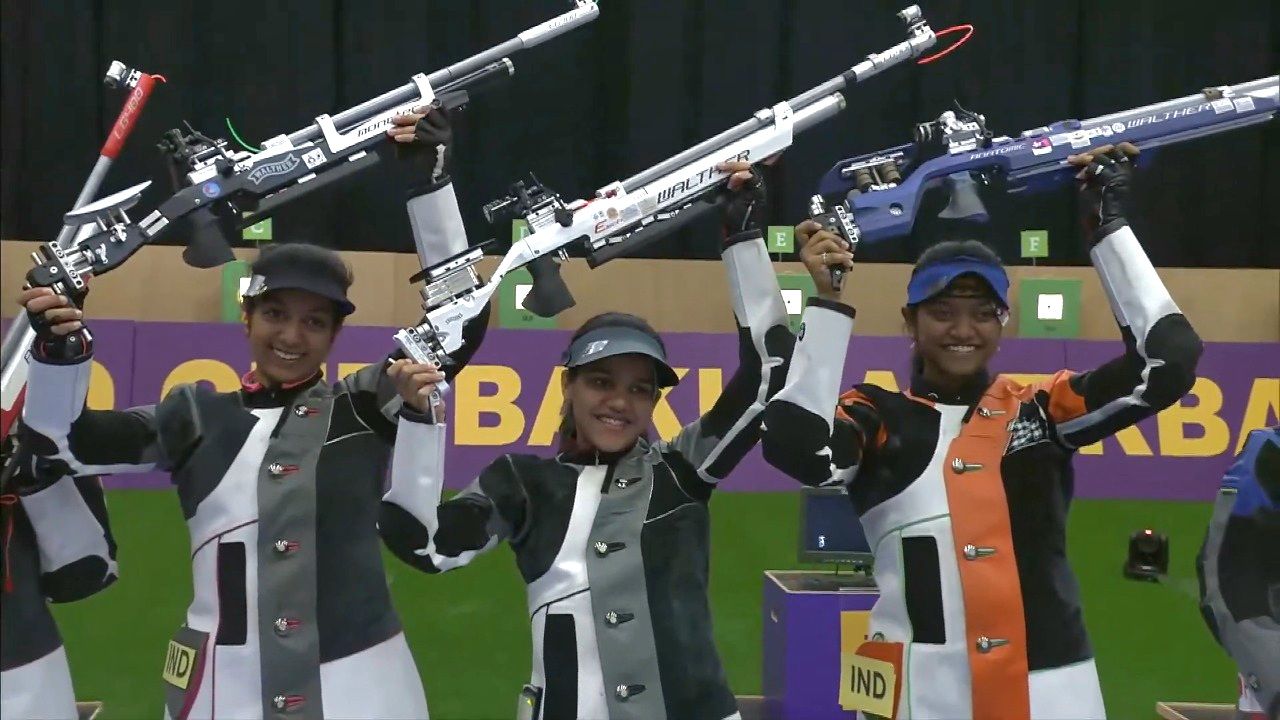 ISSF World Cup 2022: भारतीय महिला शूटिंग टीम ने जीता गोल्ड, मेडल टैली देखें